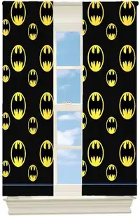 Batman After Dark Kids Room Darkening Window Curtain Panels - 42 X 63 Inch