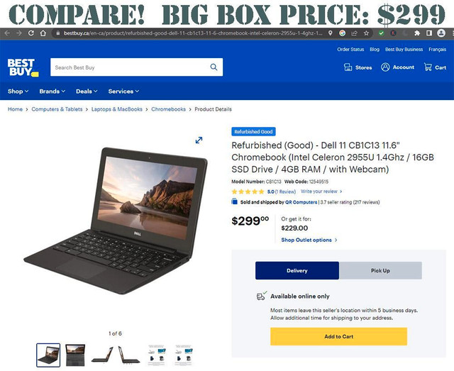 DELL CB1C13 CHROMEBOOK LAPTOP - Compact and light weight -- OUR PRICE IS AMAZING --- Why pay more? in Laptops - Image 2