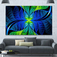 Design Art 'Blue Green Fractal Stained Glass' Graphic Art on Canvas