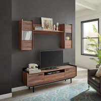 Modway Visionary 2 Piece Entertainment Centre In Walnut Black