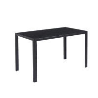 Hokku Designs Rectangular Glass Top Dining Table, Black