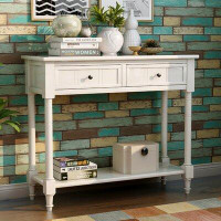 Laurel Foundry Modern Farmhouse Koeller Console Table, Entryway Table, Sofa Table with Two Drawers and Bottom Shelf
