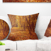 East Urban Home Forest Fallen Leaves Pillow