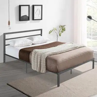 Ebern Designs Brithany Metal Bed Frame with Headboard, Platform Bed