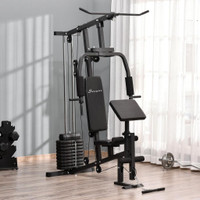 Multi-Exercise Gym Station 58.25"x42.5"x81.5" Black