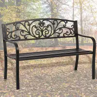 Astoria Grand Garden Bench Outdoor Bench Patio Bench For Outdoors Metal Porch Clearance Work Entryway Steel Frame Furnit