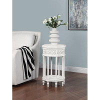 Darby Home Co Dove Creek White Traditional Octagonal Accent Table