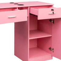 Latitude Run® High quality salon dresser with two drawers and a cabinet, 3 round holes