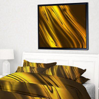 Made in Canada - East Urban Home 'Yellow Liquid Gold Design' Framed Graphic Art Print on Wrapped Canvas