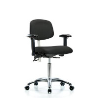Inbox Zero Class 100 Vinyl Clean Room/ESD Chair - Medium Bench Height With Seat Tilt, Adjustable Arms, & ESD Casters In