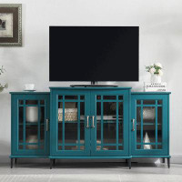 Latitude Run® 62" TV Stand, Buffet Sideboard Cabinet, Teal Blue-31.18" H x 62.01" W x 15.63" D