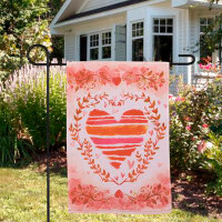 Northlight Seasonal Watercolor Heart Valentine's Day Outdoor Garden Flag 18" X 12.5"