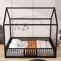 17 Stories Metal Platform Bed with Fence