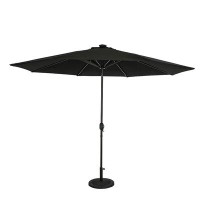 Arlmont & Co. Shela 132'' Lighted Market Umbrella with Breez-Tex Canopy