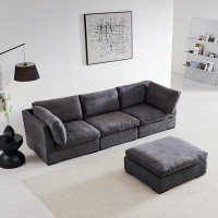 Latitude Run® L Shape Modular Soft Fabric Sofa Filled With Down