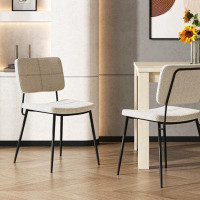 George Oliver Kahok Modern Cozy Dining Chair Bar Stools (Set of 2) for Kitchen White