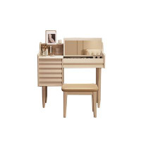 Hokku Designs 47.24"White dresser with stool