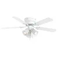 Inlight Inlight 42" White Classic 3 Speed  Flush Mount Ceiling Fan with Pull Chain and 3 Lights