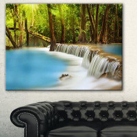 Made in Canada - East Urban Home 'Clam Huai Mae Kamin Waterfall' Oil Painting Print on Canvas