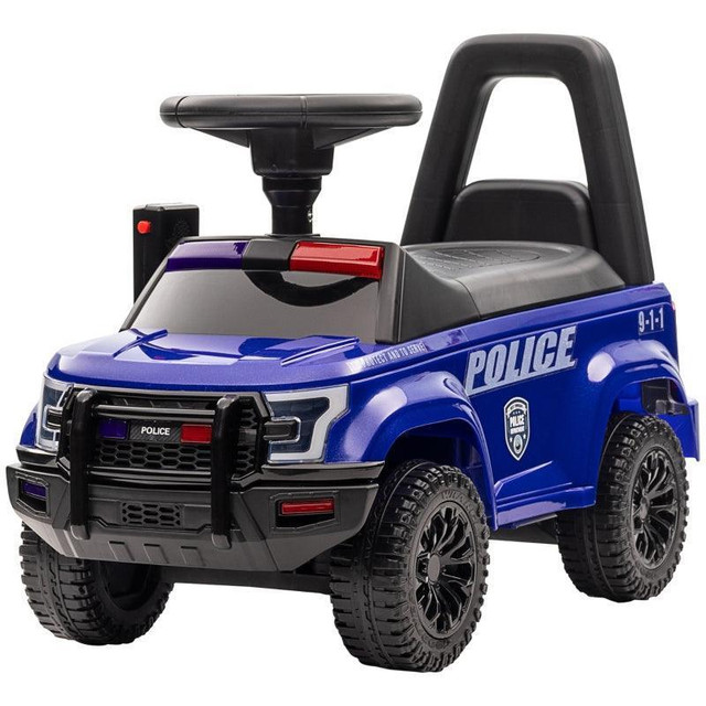 KIDS RIDE ON SLIDING CAR WITH HIDDEN UNDER SEAT STORAGE, RIDE ON POLICE CAR FOR TODDLER WITH MEGAPHONE in Toys & Games - Image 3