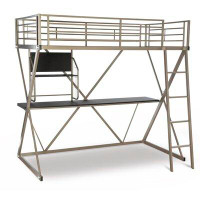Isabelle & Max™ Modoc Twin Metal Four Poster Loft Bed with Bookcase by Isabelle & Max™