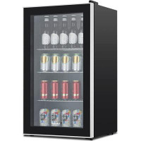 TABU Tabu 120 Can Beverage Refrigerator, Mini Fridge With Glass Door, Beverage Cooler For Beer Soda Or Wine, Ideal For H