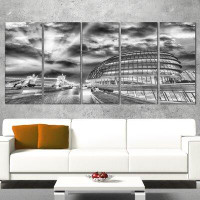 Made in Canada - Design Art London Night Cityscape around Southwark 5 Piece Wall Art on Wrapped Canvas Set