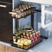 NIERBO Under Sink Organizer Shelf - 2 Tier Pull-Out Design, Height Adjustable, Create More Storage Space In Your Cabinet