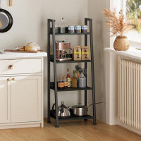 Hokku Designs 4-Tier Ladder Shelf, Ladder Bookshelf with Removable Drawer, Bookcase Storage Rack Organizer
