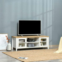 Red Barrel Studio Modern TV Stand, Entertainment Centre With Shelves And Cabinets For Flatscreen Tvs Up To 60", Oak