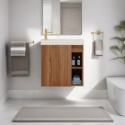Ebern Designs Kinzlie 19.74'' Single Bathroom Vanity with Resin Top