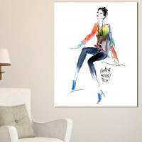 Design Art 'Young Woman' Painting Print on Wrapped Canvas