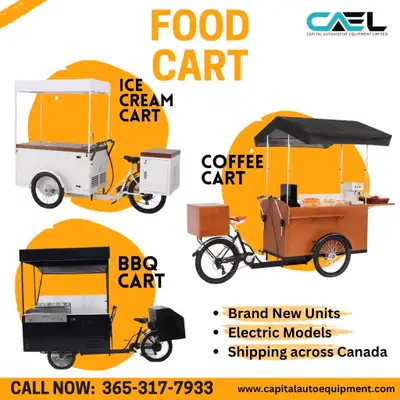 Brand new CAEL Mobile Electric Food Carts for Coffee, Ice Cream, Hot Dog &amp; BBQ