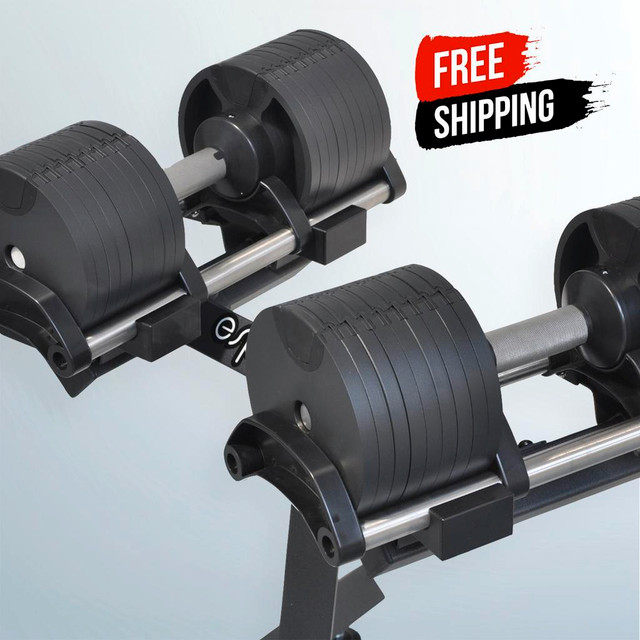 20KG (44LB) QUICKBELL ADJUSTABLE DUMBBELLS PAIR SET WITH PREMIUM STAND INCLUDED FREE SHIPPING in Exercise Equipment - Image 2