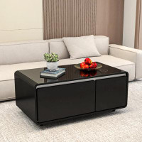 Delight Glass Modern Smart Coffee Table With Built-In Fridge