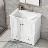 Alcott Hill Bathroom Vanity With Sink, Cabinet With Doors And Drawer