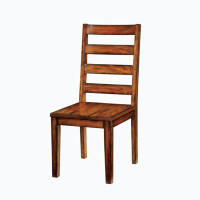 Wenty Tobacco Oak Finish Solid Wood Industrial Style Kitchen Set Of 2 Dining Chairs Ladder Back Chairs Dining Room Furni