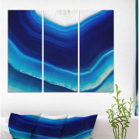 Made in Canada - East Urban Home 'Blue Slice Agate Crystal' Graphic Art Print Multi-Piece Image on Wrapped Canvas