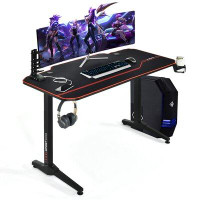 Costway Costway 55'' Gaming Desk T-shaped Computer Desk W/full Desk Mouse Pad&gaming Handle Rack