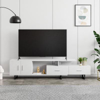 Latitude Run® Latitude Run® Thiels Modern TV Stand With MDF Cabinet And Powder Coated Steel Legs