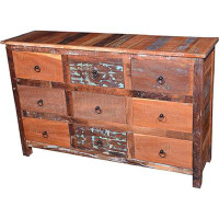 Loon Peak Wooden Chest Accent - Wooden Cabinet - Storage Chest With Drawers For Living Room Or Dining Room, Brown - Hand