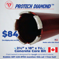 Diamond tipped blades & cores for Stone, Brick, Concrete and Asphalt .  Canadian Manufacturer & Supplier.