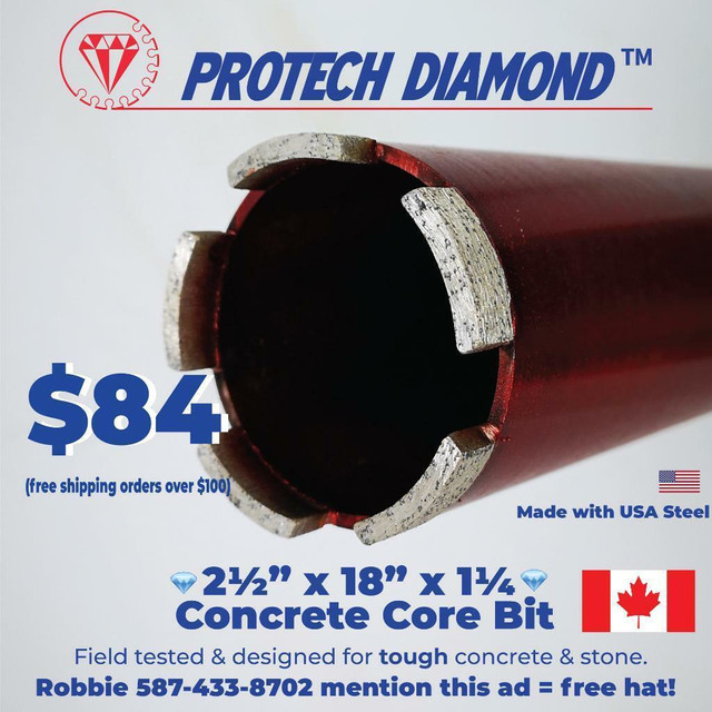 Diamond tipped blades & cores for Stone, Brick, Concrete and Asphalt .  Canadian Manufacturer & Supplier. in Other