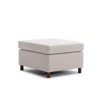 Ebern Designs Janaye Linen Upholstered Storage Bench