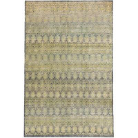 NuStory One-of-a-Kind Hand-Knotted New Age 6' x 9' Area Rug in Gold/Green/Black