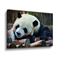 Dakota Fields Giant Panda Snooze Gallery Wrapped Canvas