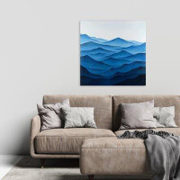 Made in Canada - Highland Dunes 'Dark Calm Ocean Waves' Oil Painting Print on Wrapped Canvas