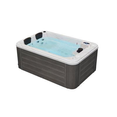 Luxury Spas Luxury Spas 4 - Person 39 - Jet Acrylic Rectangular Standard Hot Tub with Ozonator in Grey in Hot Tubs & Pools