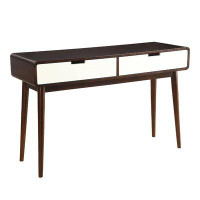 Corrigan Studio Sofa Table With 2 Drawers In Espresso And White