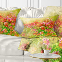 Made in Canada - East Urban Home Designart 'Colourful Spring Garden with Flowers' Floral Throw Pillow